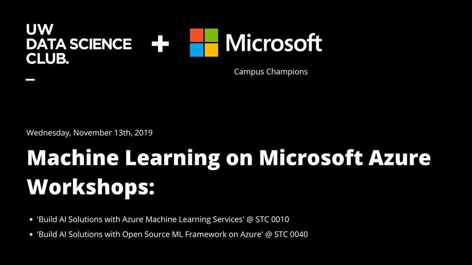 UW Data Science Club x Microsoft workshop poster 