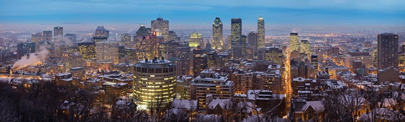 Montreal skyline in twilight