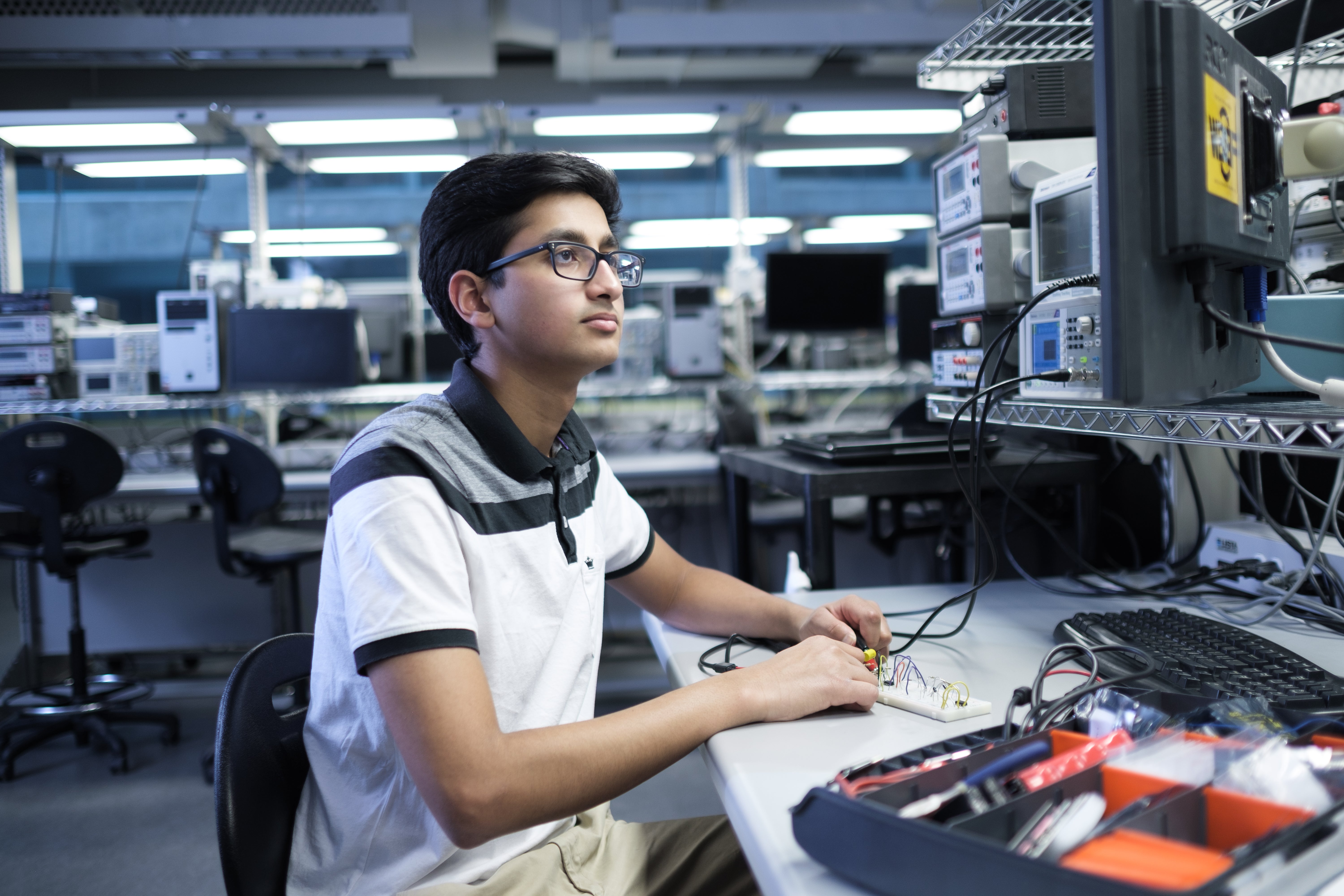 Student working in lab