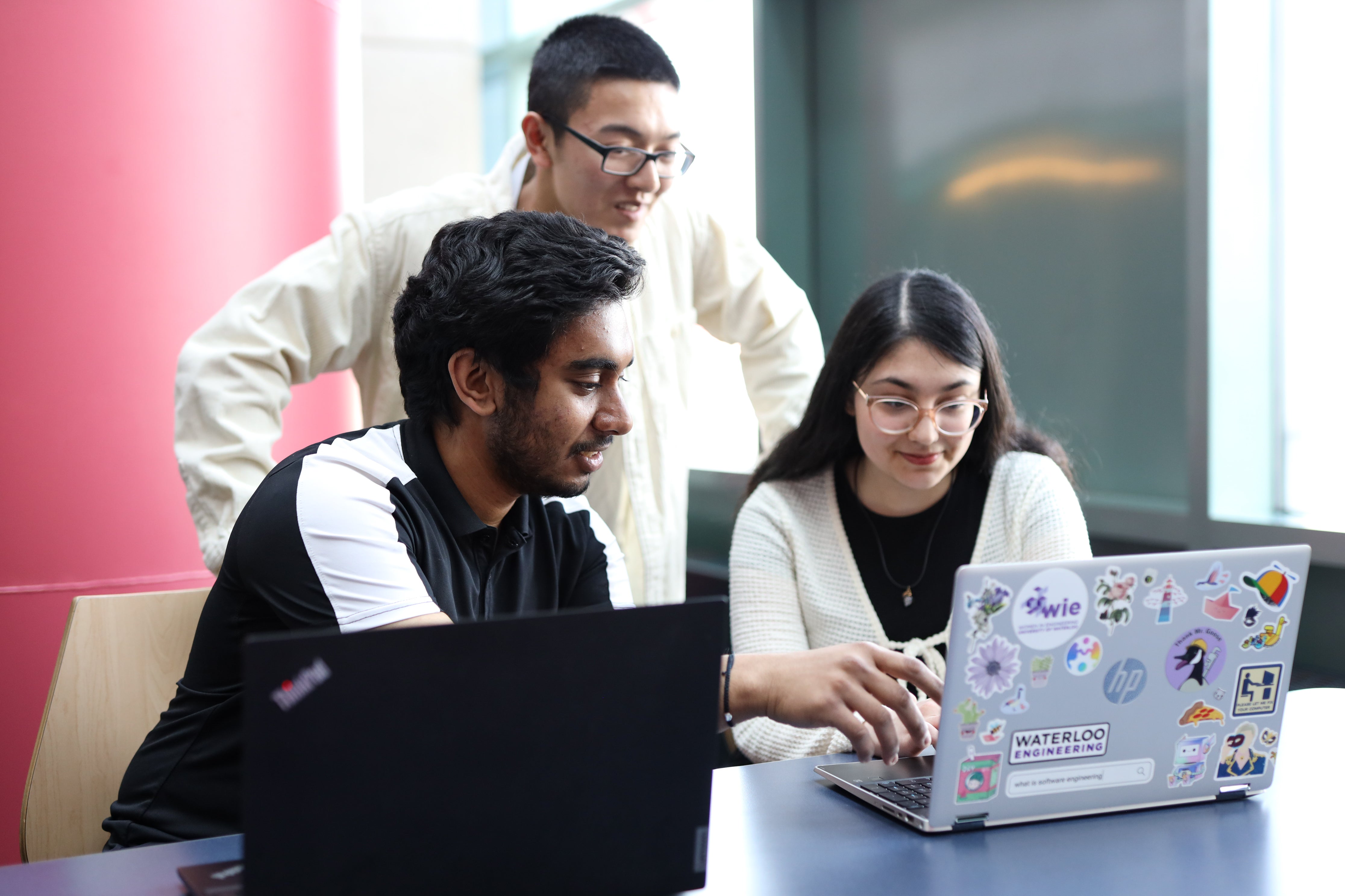 Students working on laptops