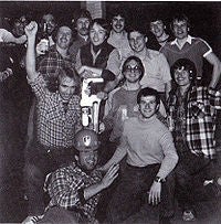 University of Waterloo students posing with Engineering tool