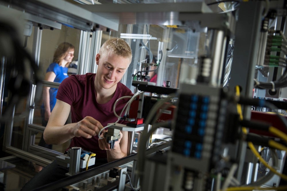 Student working in a lab