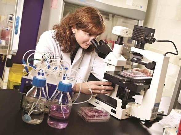 Women working in a lab