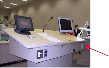 Podium with Computer and DVD player
