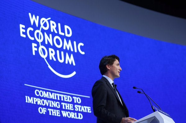 Canadian Prime Minister Justin Trudeau speaking at World Economic Forum January 2016