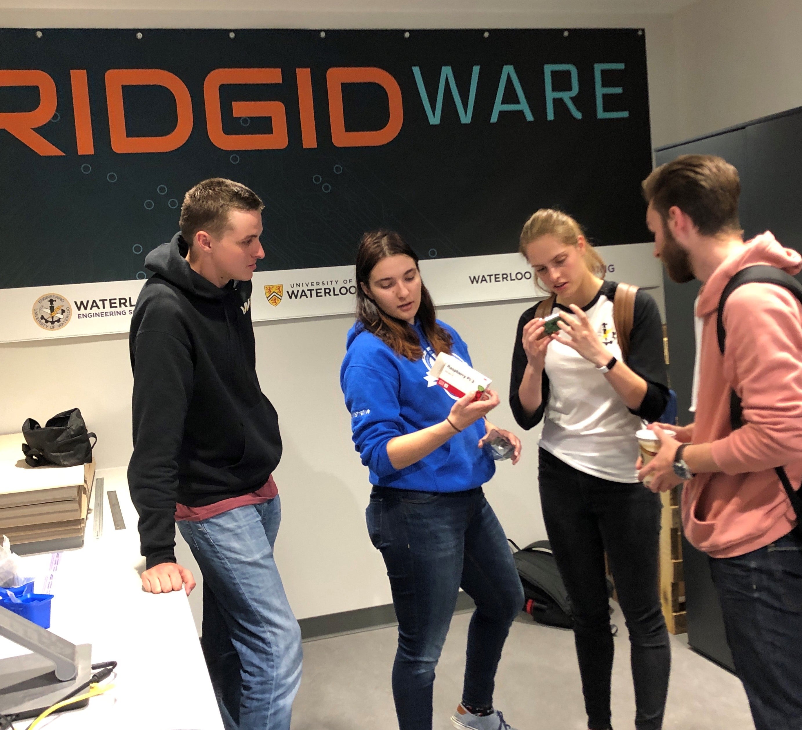 RidgidWare employee Katie Arnold gives advice to engineering students 