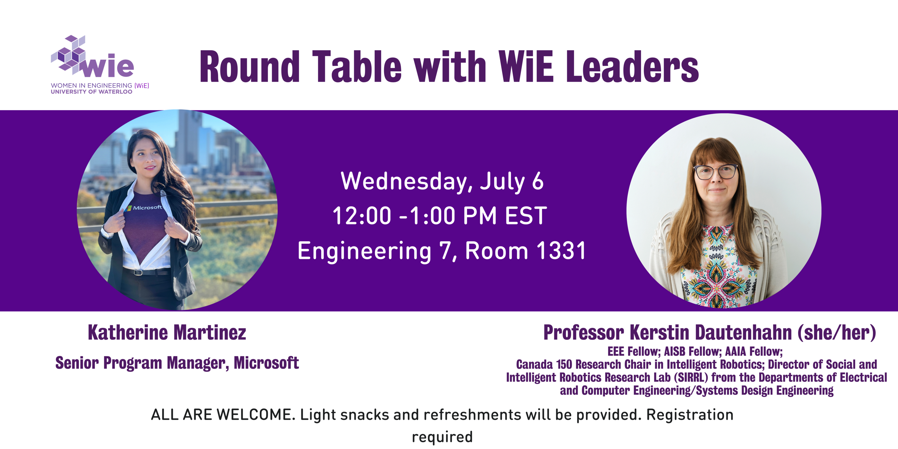 Round Table with WiE Leaders featuring Katherine Martinez and Professor Kerstin Dautenhahn