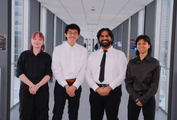 Group of students smiling at camera