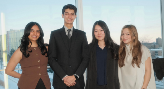 Group of students smiling at camera