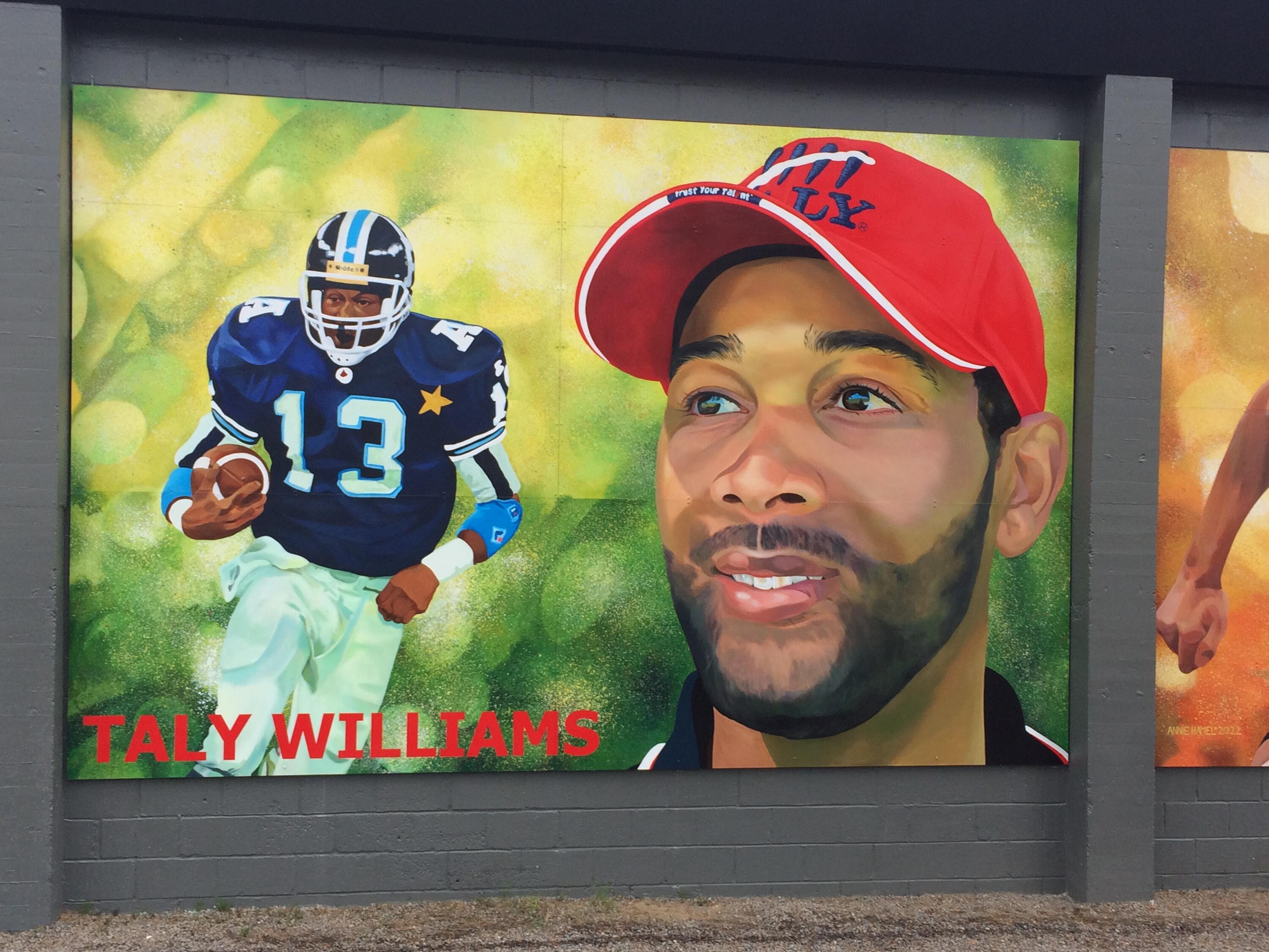 A mural of Taly Williams was recently unveiled on an arena wall in his hometown of Haliburton, Ontario.
