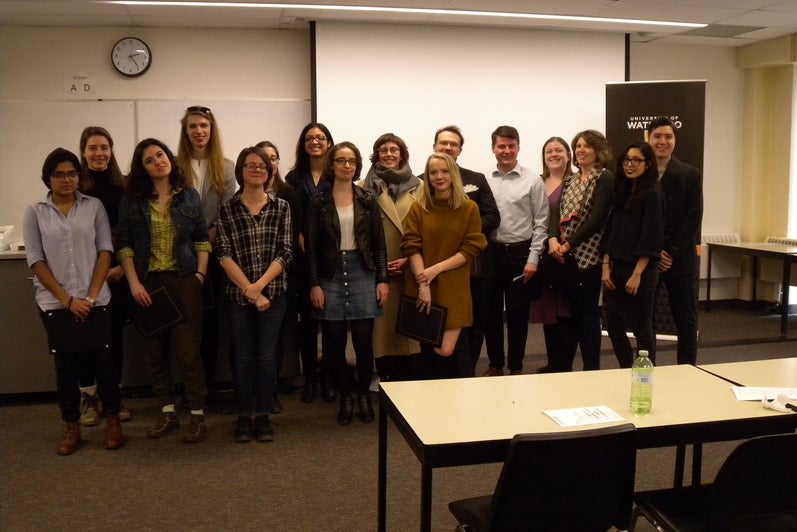 The 2019 UWaterloo English Department award winners.