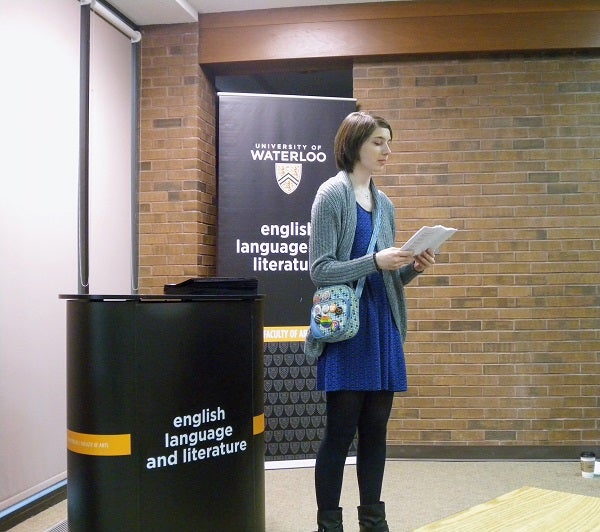 Photo of Joanna Cleary reading.