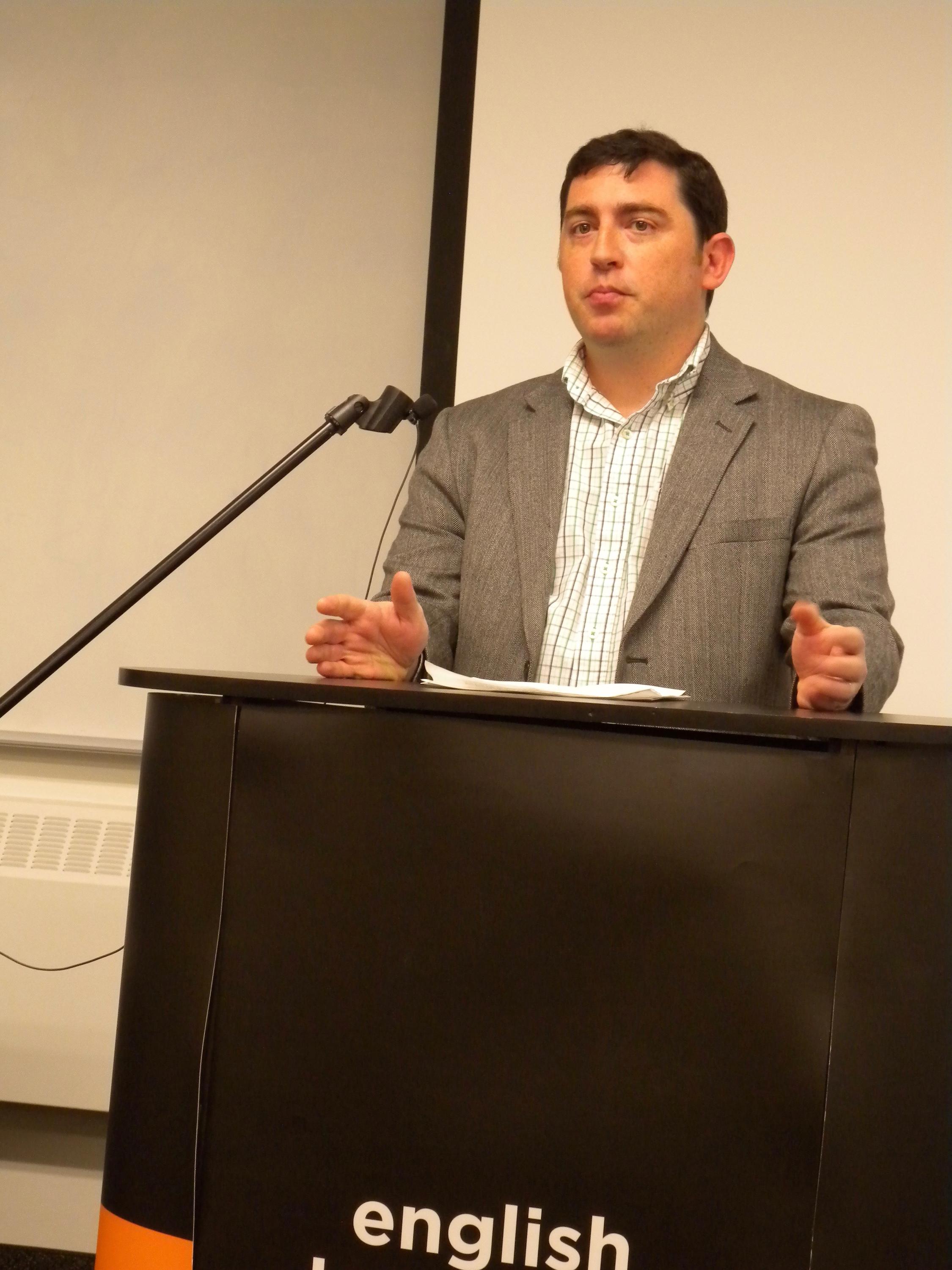 Award ceremony organizer John Savarese introduces the ceremonies.