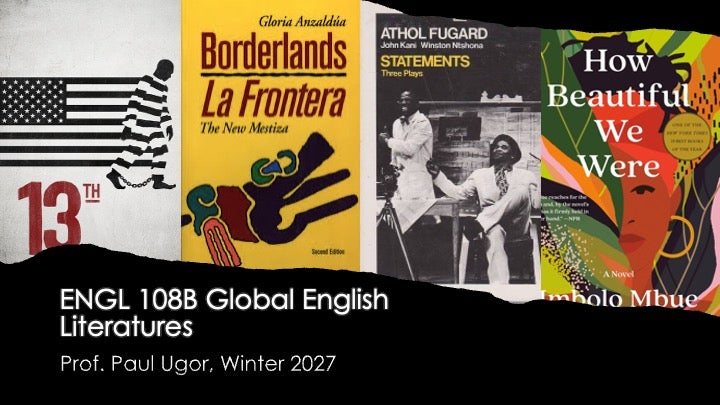 Poster for ENGL 108B - Global English Literatures