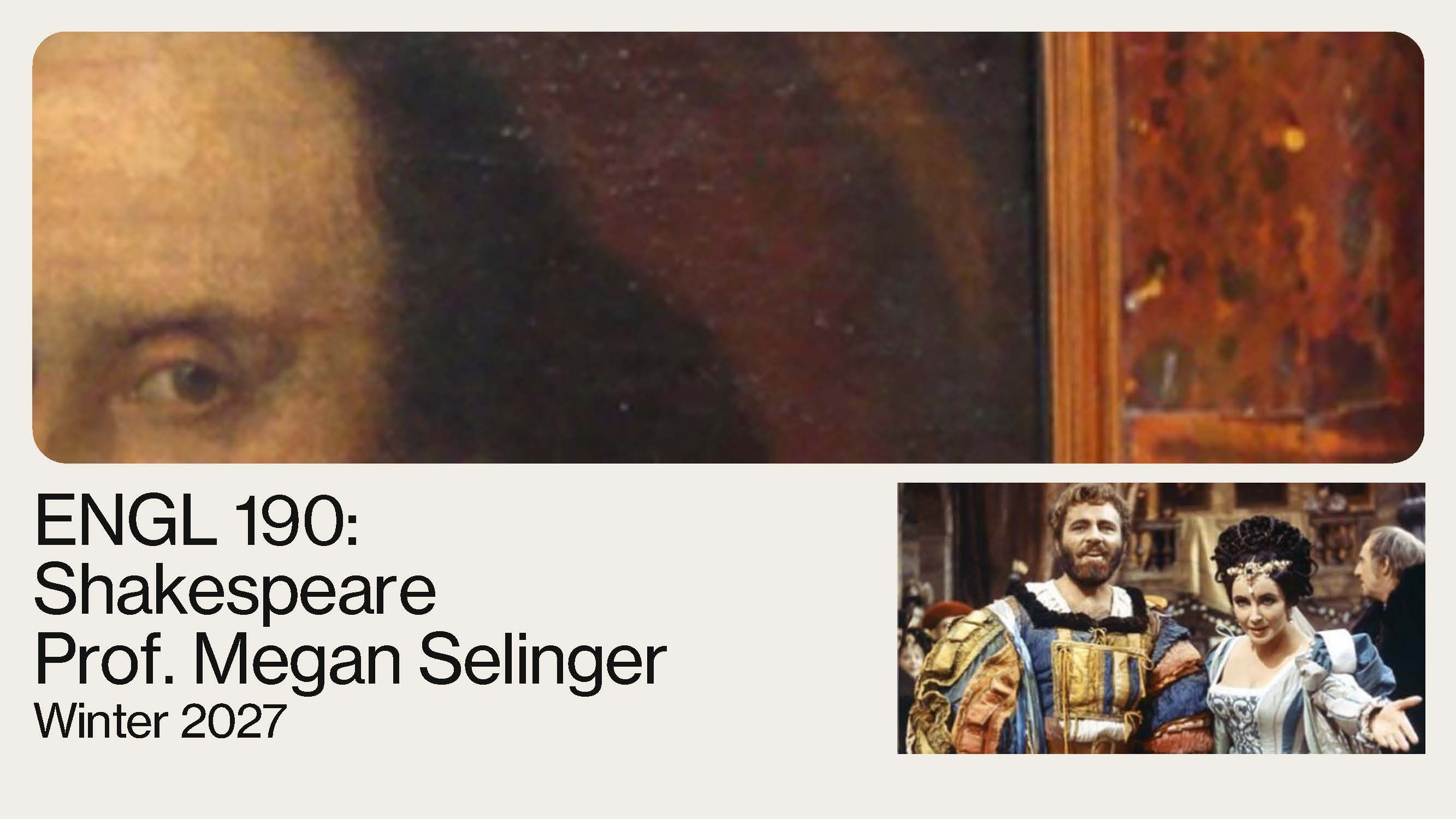 Poster for ENGL 1090: Shakespeare