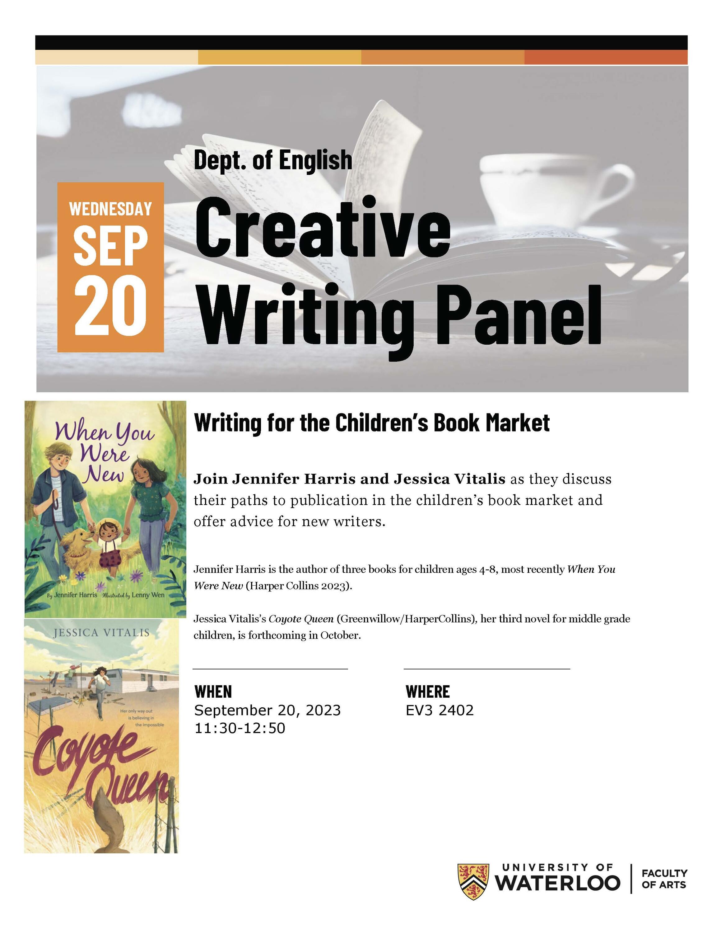 Poster on Writing for Children event.