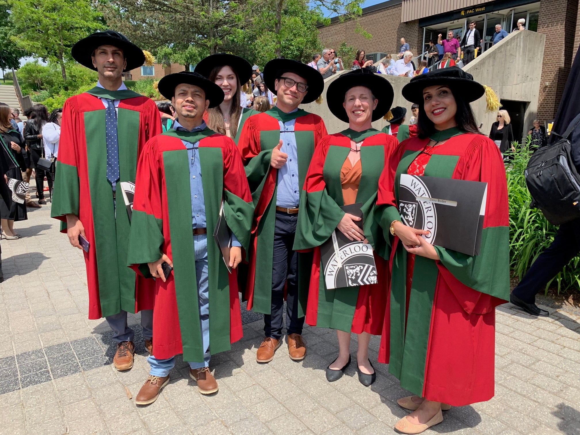 Photo of group of UWaterloo English PhDs (names are in article below).