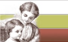 Drawing of Victorian woman with child.