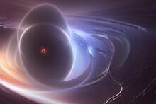 artist's vision of a superposition of black holes