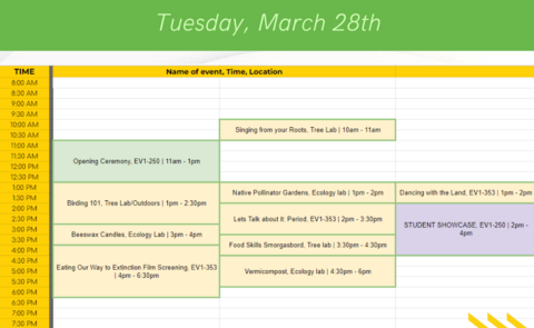 March 28th schedule