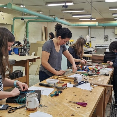 Students participating in a workshop