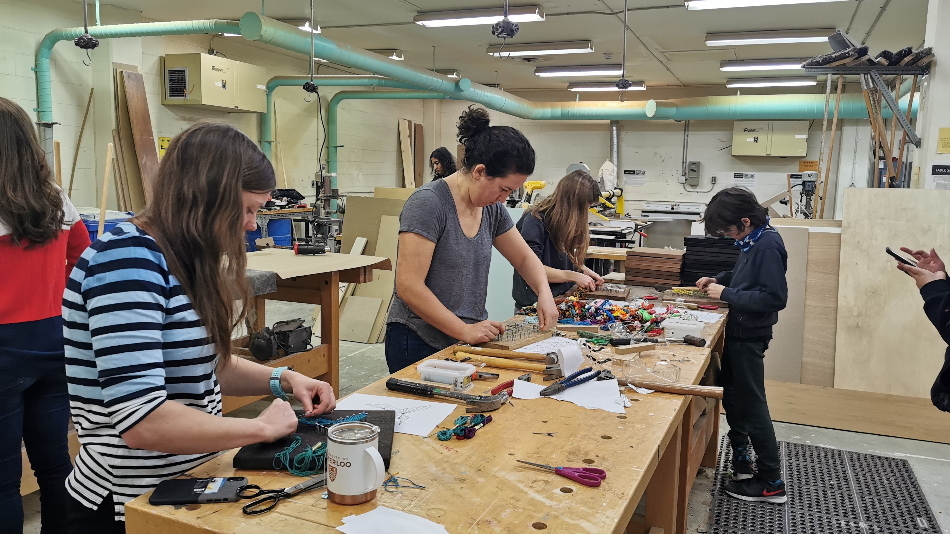 Students participating in a workshop