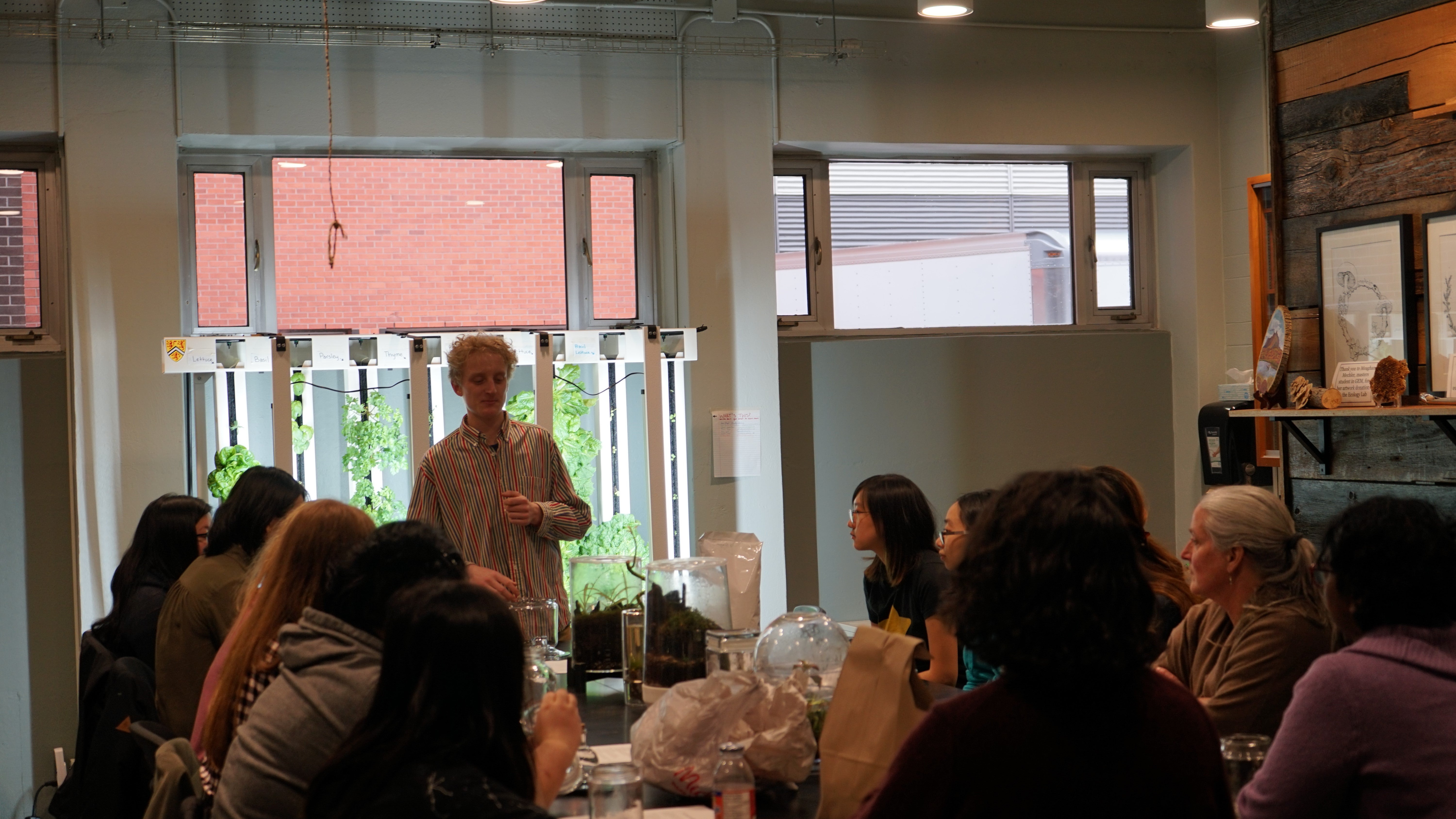 Students participating in a workshop