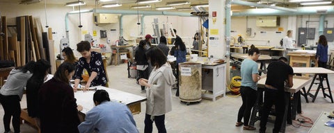 Students working in the workshop