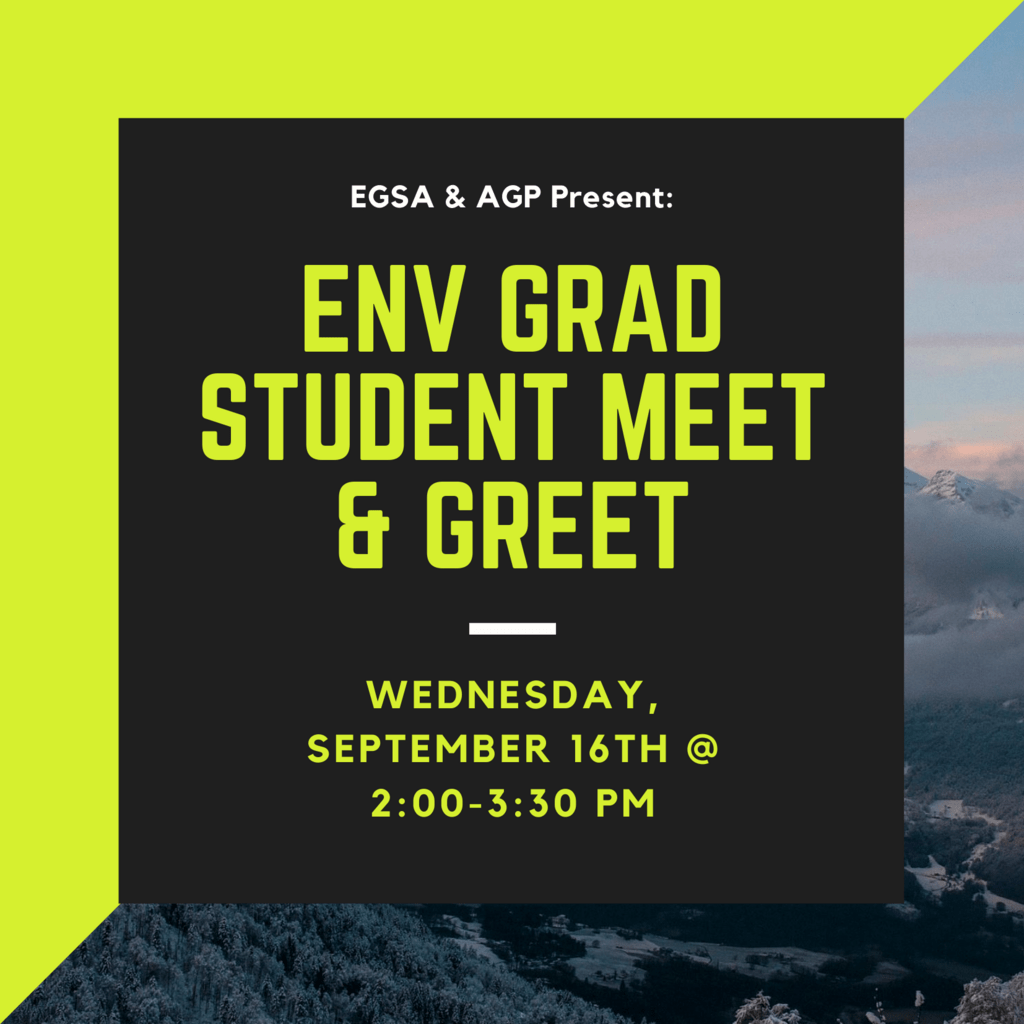 ENV Grad Student Meet and Greet Infographic