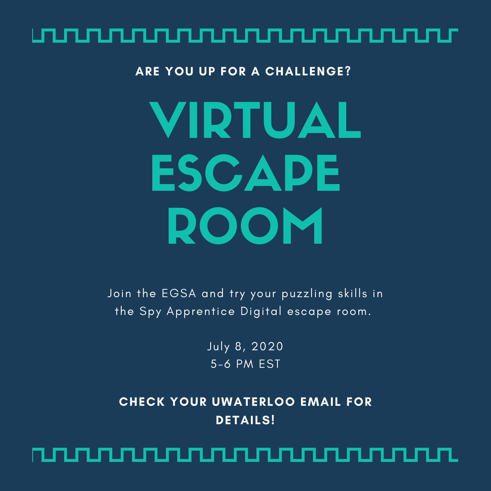 Blue and Teal Virtual Escape Room Infographic