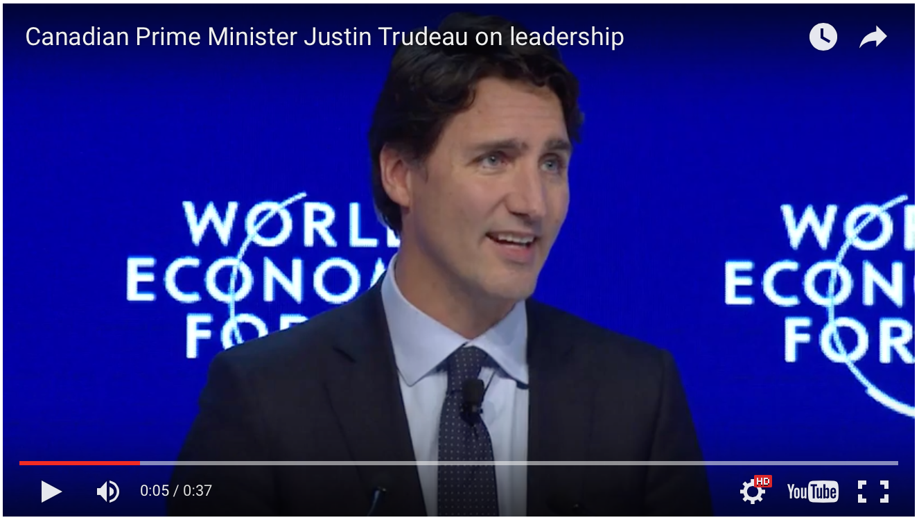 Leadership lessons from Canada's Prime Minister Justin Trudeau, World Economic Forum Switzerland