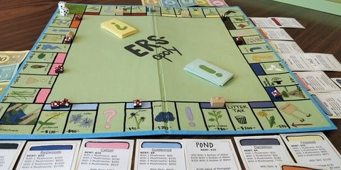 board game called ERS-opoly in mid- play