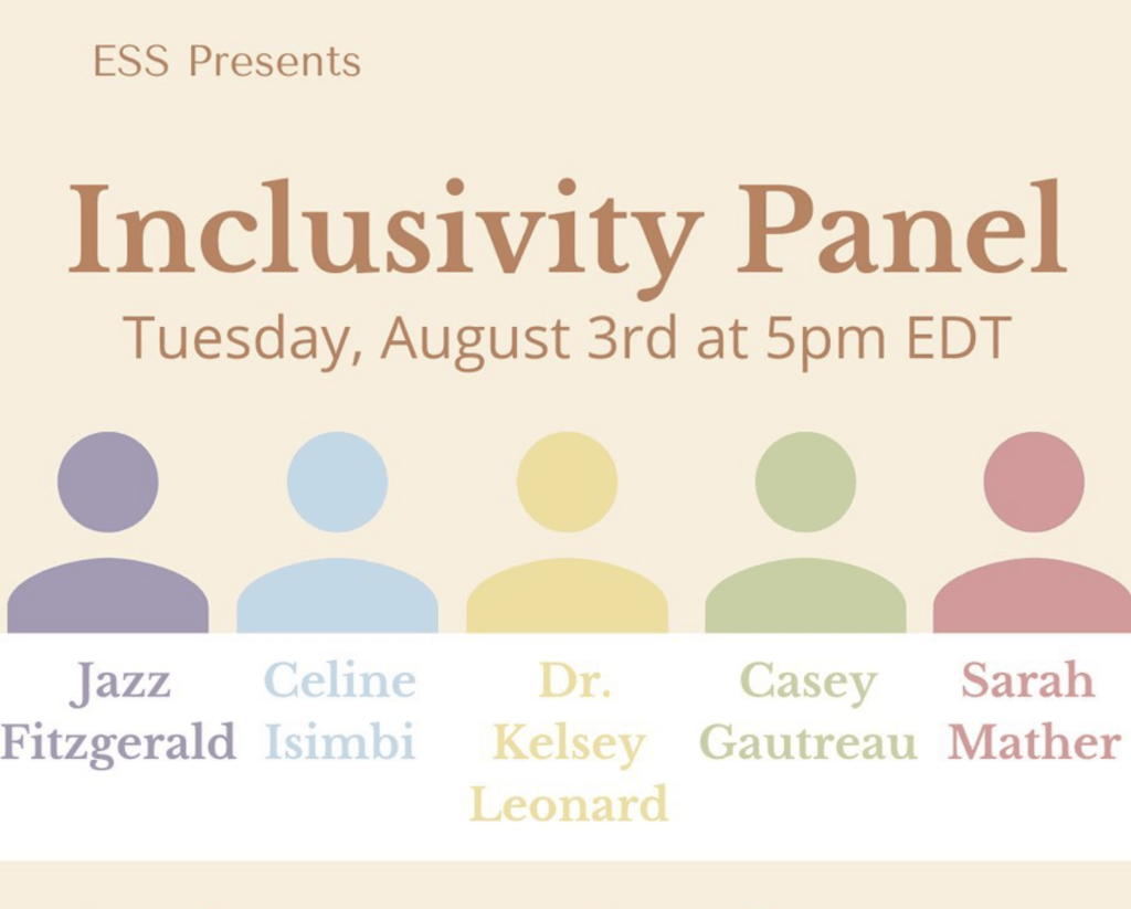 Inclusivity panel promo with icons of people for the five panelists.