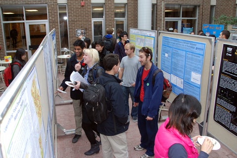 Students during the poster session.