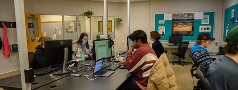 Students working in the computer lab