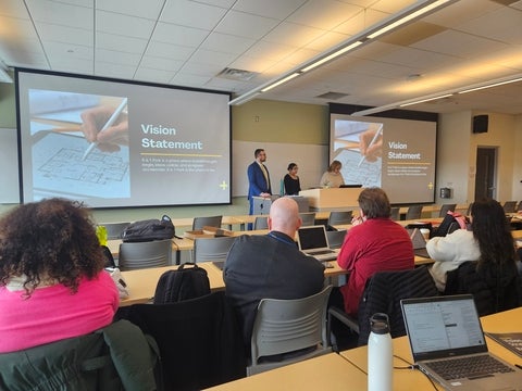 MEDI students pitching their visions.