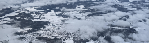 Aerial shot in winter. 