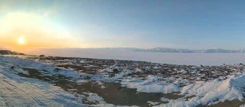 Panoramic aerial view of the arctic 