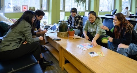 Students in the ESS lounge