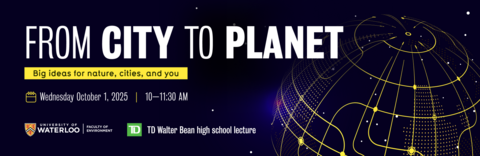 banner with text "from City to Planet"