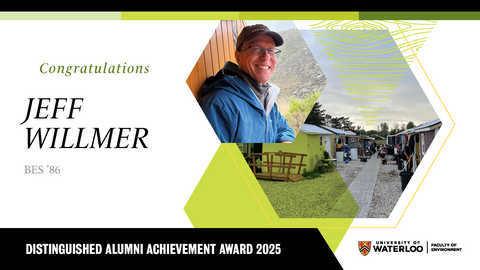 Man with glasses and hat in front of houses, Recipient of 2025 distinguished alumni achievement award