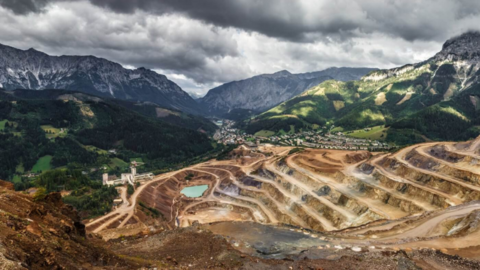 Industrial ecology. Aerial view of land.