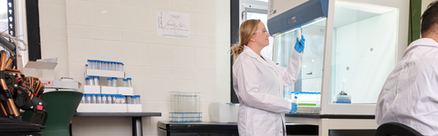 Two students in a lab