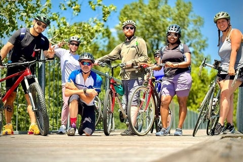 People on bikes.
