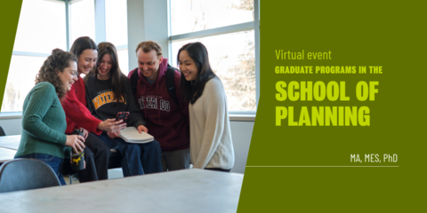 Group of students looking at a cellphone