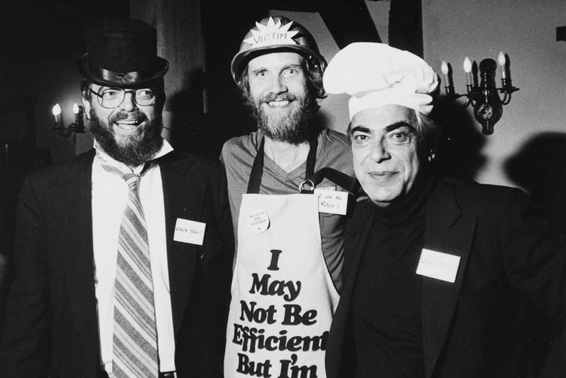 Dr. Gordon Nelson, Peter Brother, and Dr. Peter Nash wearing costumes