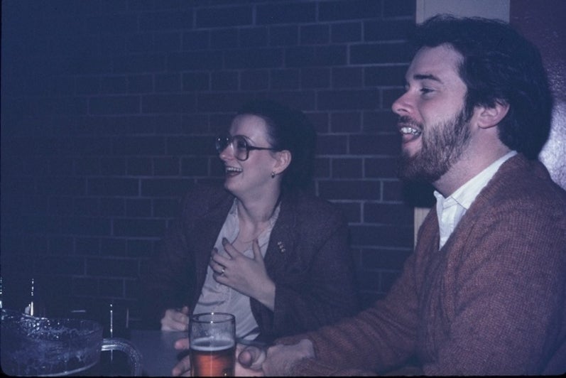 Cathrine Spears and Leith Moore laughing