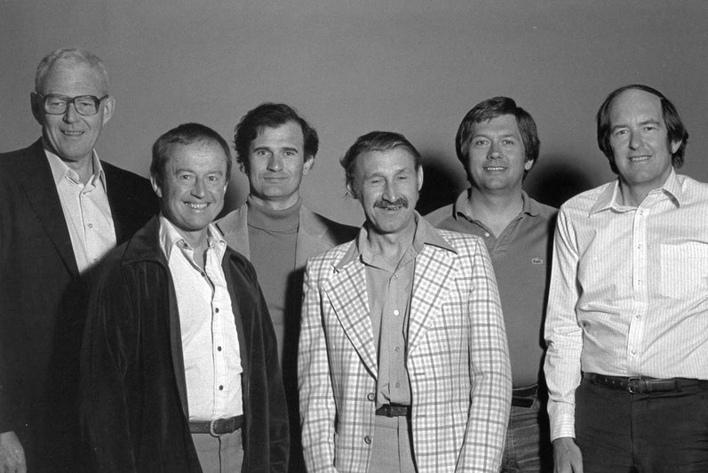 Six men black and white photo