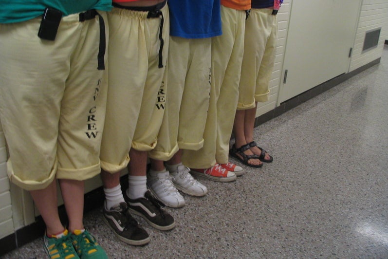 Environment orientation leaders in matching pants