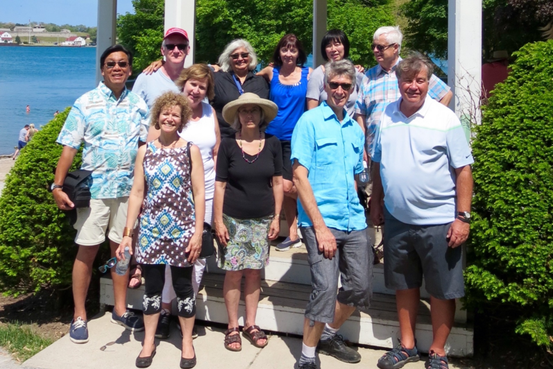 Waterloo Man-Environment class of 1976 group photo by lake in 2015